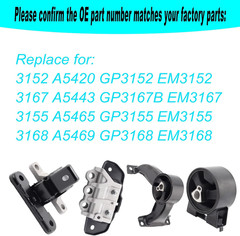 Engine & Trans Mounts 2007-2014 Dodge Avenger Chrysler Sebring 2.4L 2.7L 3.5L