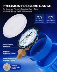 OMT 4 Way AC Gauge Set Professional A/C Manifold Gauge Kit for R410a R22 R134a