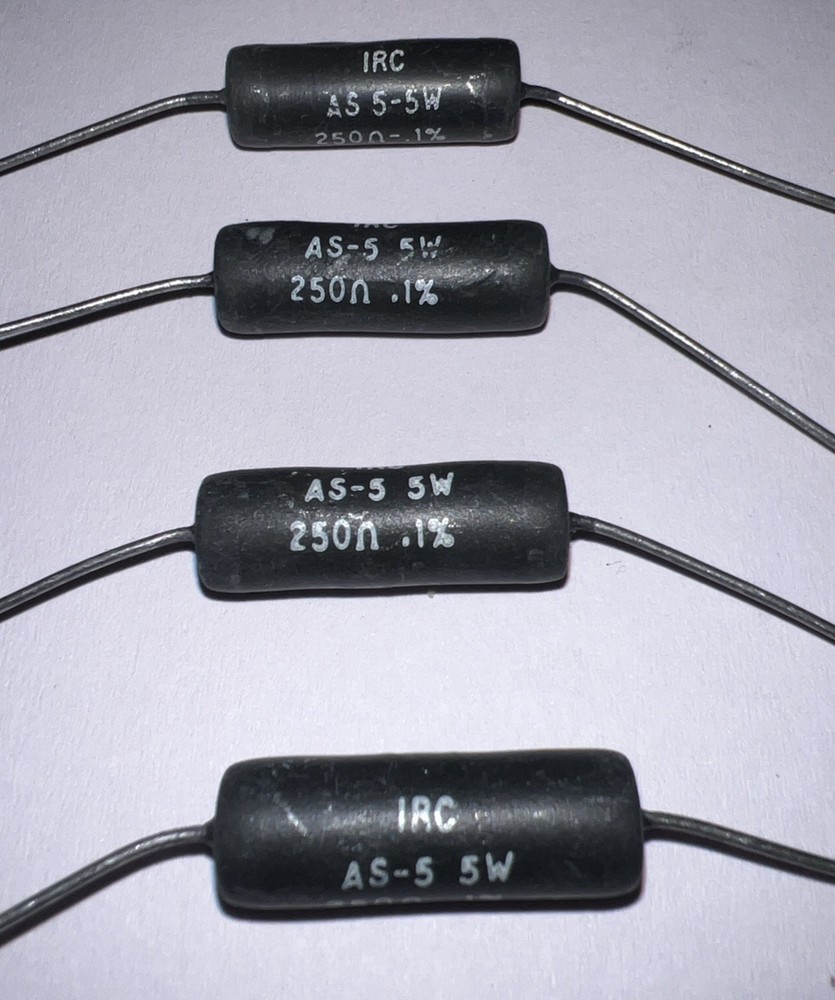 IRC 250 Ohm High Precision Wirewound Resistor 0.1% Tolerance New Quantity of 4