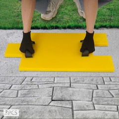 3PCS Manual Yellow Concrete Stamping Molds Stackable Concrete Stone Texture Mats