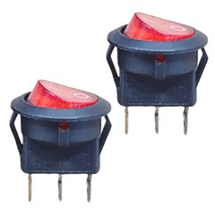 4x For SPST 3 Pin ON/OFF Round Rocker Switch With Red Neon Lamp 10A/125VAC USA
