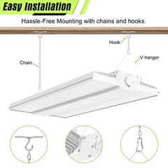 300W LED Linear High Bay Light Fixture CCT Tunable 3000K/4000K/5000K AC 100-277V