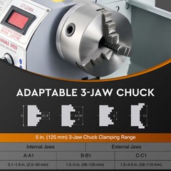 CREWORKS 9×24″ Mini Metal Lathe 1100W Brushless Motor 3000rpm Benchtop 3-Jaw