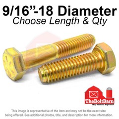 9/16″-18 Grade 8 Hex Cap Screws FINE Thread SAE Hex Bolts (Pick Length & Qty)