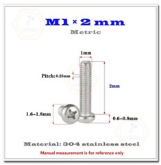 M1 M1.2 M1.4 M1.6 M2 M2.5 Stainless Steel Cross Pan Head Electronic Small Screw