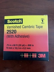 3M 7000031629 – Varnished Cambric Tape, 2520 Series (3/4 in x 60 ft)