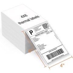 1000 4″ x 6″ Fanfold Direct Thermal Shipping Labels for Zebra & Rollo Printers