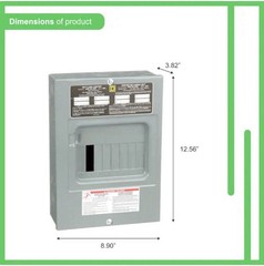 Square D QO816L100SCP 100A 120/240V Main Lug Panel 8/16 Indoor Surface