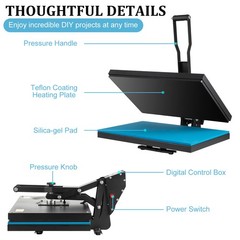 16″ x 20″ Digital Clamshell Heat Press Machine Transfer for T-Shirt Sublimation