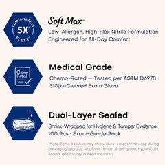 Supmedic Disposable Nitrile Gloves, Chemical X-Large, X-large (Black)