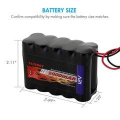 Tenergy NiMH Battery Pack 12V 2000mAh High Capacity 1 Count (Pack of 1)