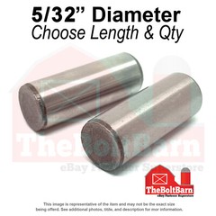 5/32″ Dowel Pins Thru Hardened Alloy Plain (Choose Length & Quantity)