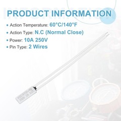 5Pcs KSD9700 Thermostat 60°C/140°F Temperature Control Switch N.C 2A Plastic