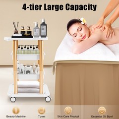 Instrument Rolling Cart For Cavitation Beauty Machine Salon SPA Trolley Stand US