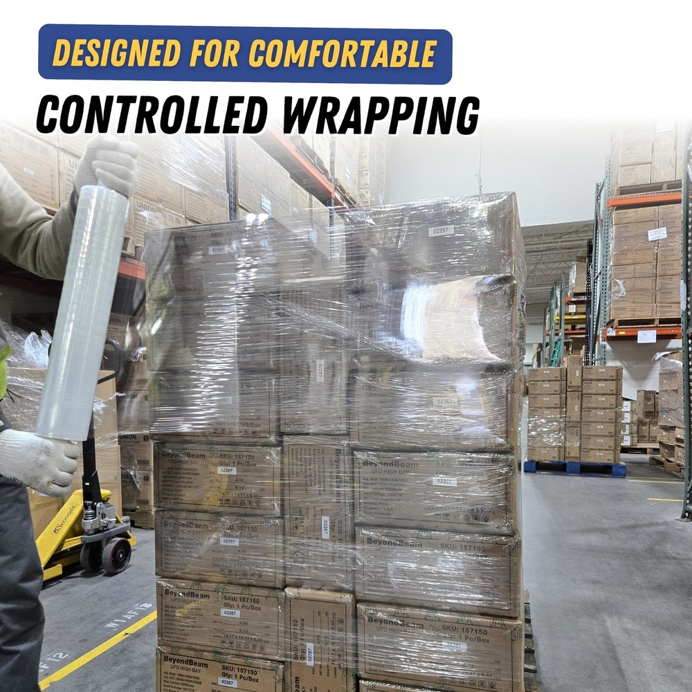 Industrial Grade Hand Use 20″ x 1000Ft Shrink Wrap with Core Handle 80 Gauge