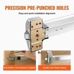VEVOR Push Bar Door Locks Stainless Steel Panic Bars for Exit Doors with Lever