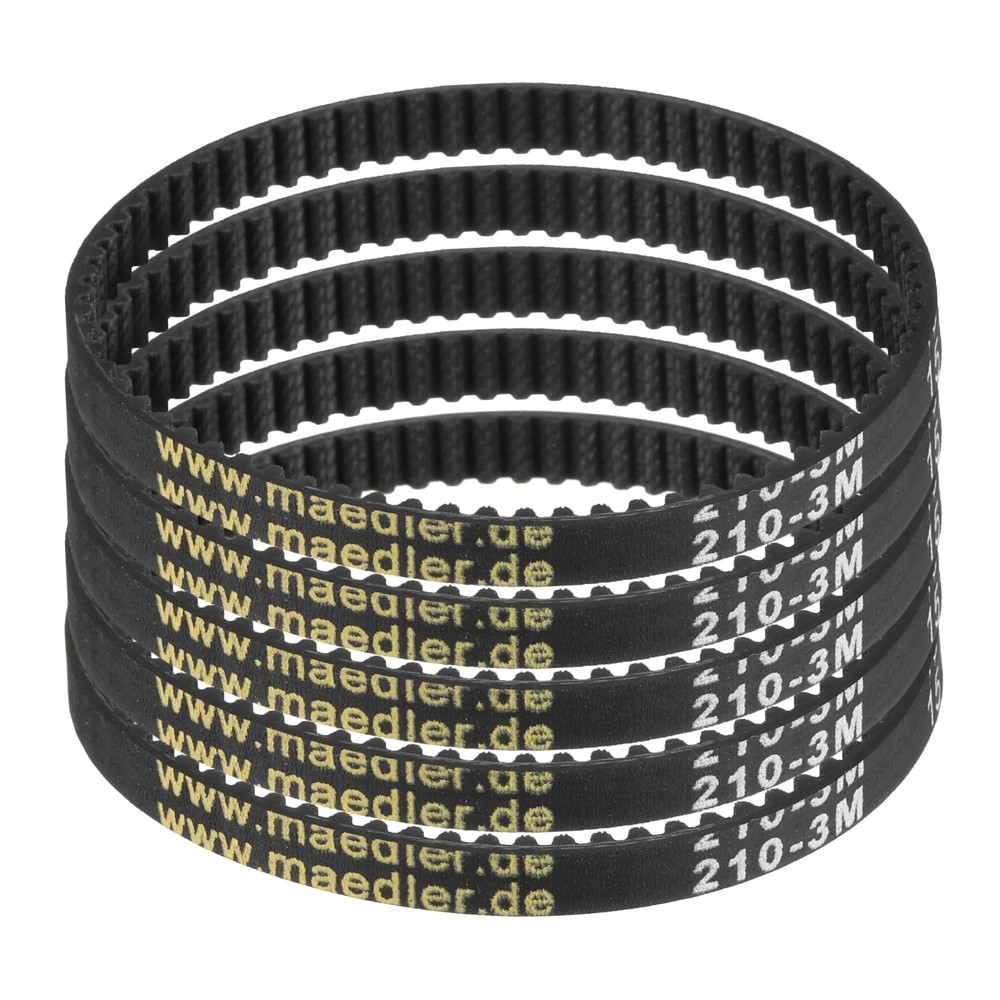 uxcell 5pcs HTD-3M Rubber Timing Belt 70 Teeth, 210mm Pitch Length 70, Black