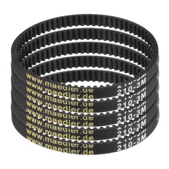 uxcell 5pcs HTD-3M Rubber Timing Belt 70 Teeth, 210mm Pitch Length 70, Black