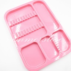 2 Pcs Pink+Blue Dental 135ºC Autoclavable Plastic Divided Type Separate Trays