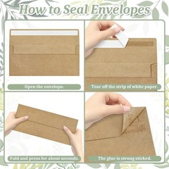 Kraft #10 Business Envelopes 50 Pack Self Seal Standard Size 4.125 x 9.5 Inches