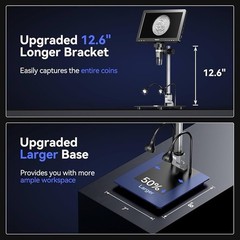 TOMLOV DM9 Max 10.1″ IPS HDMI Digital Microscope 1500X 20MP HD Coin Magnifier