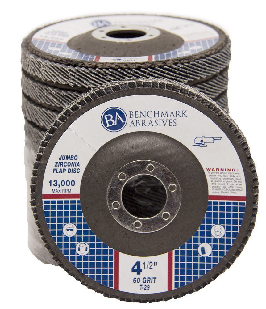 50 Pack 4.5” x 7/8″ Jumbo 60 Grit Zirconia Flap Disc Grinding Wheels T29