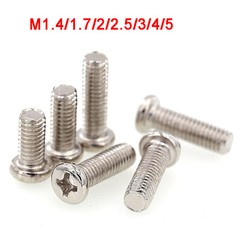 M1.4/1.7/2/2.5/3/4/5 Phillips Round Pan Head Machine Screw – Ni-plated Steel