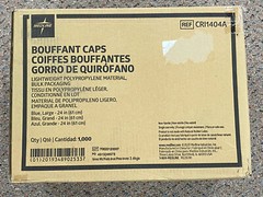1000 Case – Medline 24″ Blue Bouffant Cap Non Woven Disposable Hairnet CRI1404A