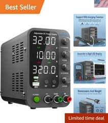 DC Power Supply Variable, 0-32V 0-10A Switching Bench Power Supply with 20W U…