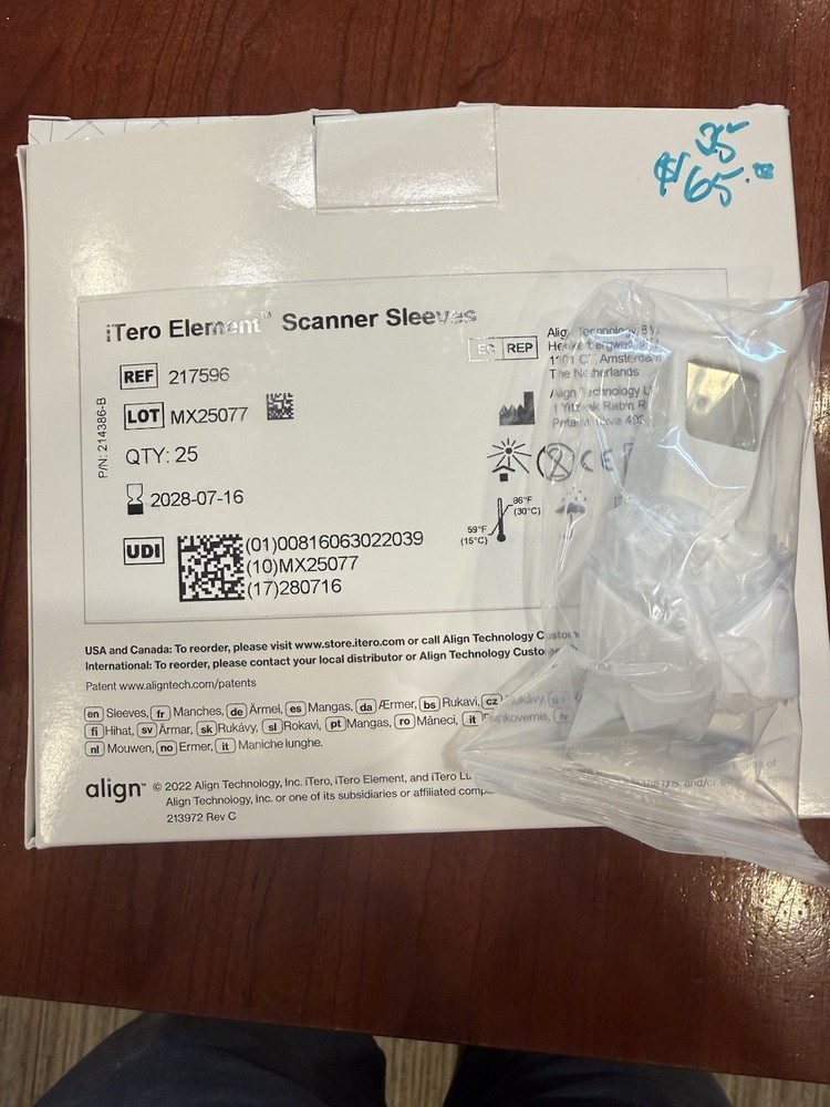 iTero Element Scanner Sleeves REF 217596 Qty 25 Dentistry Dental Laboratory