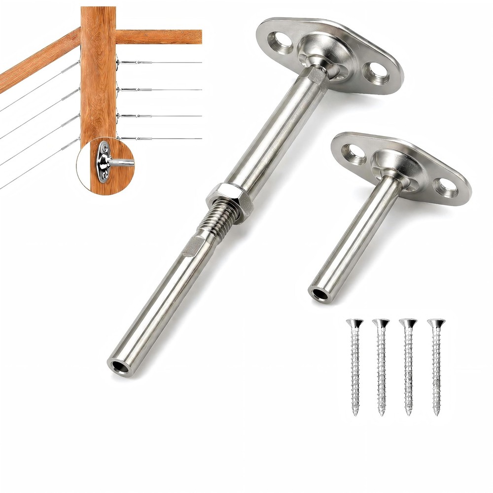 10 Pairs 1/8 Inch Cable Railing Hardware 316L Stainless Steel Connector Kit
