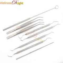 WDL 8Pcs Set Pet Dental Cleaning Tools Scaler Mirror Tweezer Ear Forceps PR-0015