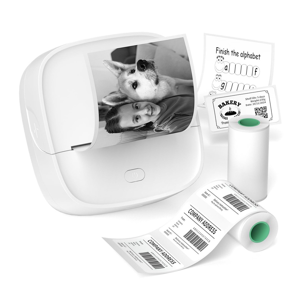 Gloryang JD-23 Sticker Printer, Mini Portable Thermal Printer 2 inch, White