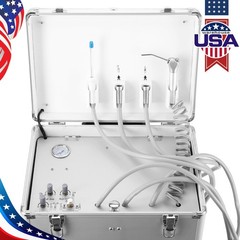 Portable Dental Mobile Delivery Unit Cart Air Compressor Suction System 4Hole