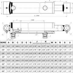 Hydraulic Cylinder Welded Double Acting 3″ Bore 24″ Stroke Cross Tube 3×24 NEW