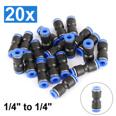 QUICK Pneumatic Straight Union Push 20X 1/4″(6mm) OD Tube To Connect Air Fitting