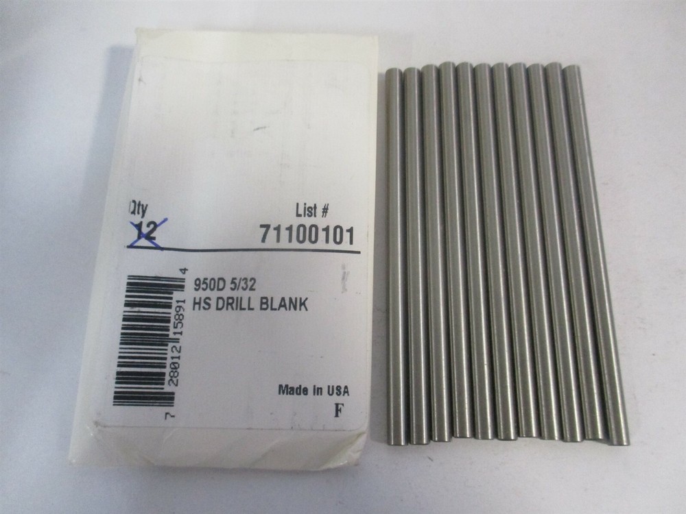 (950D 5/32) 5/32″ x 3-1/8″ OAL Bright HSS Long Drill Blank – Pack of 11