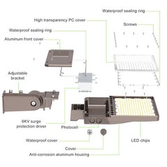 200W Commercial Outdoor Street Lighting Dusk to Dawn LED Parking Lot Slip Fitter