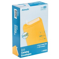 Aimoh 100 6 x 9 Self-Seal Brown Kraft Catalog Envelopes – 28lb, 100 Count, Ul…