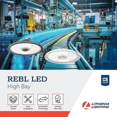 Lithonia Lighting Rebl LED Round High Bay Switchable White Light UVolt 15 Inch