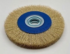 2Pcs 6″ INCH ROUND BRASS WIRE BRUSH WHEEL FOR BENCH GRINDER | RUST/PAINT REMOVAL