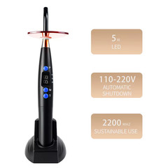 Dental Curing Light 5W LED Wireless Cure Lamp Cordless Dentistry Machine Black