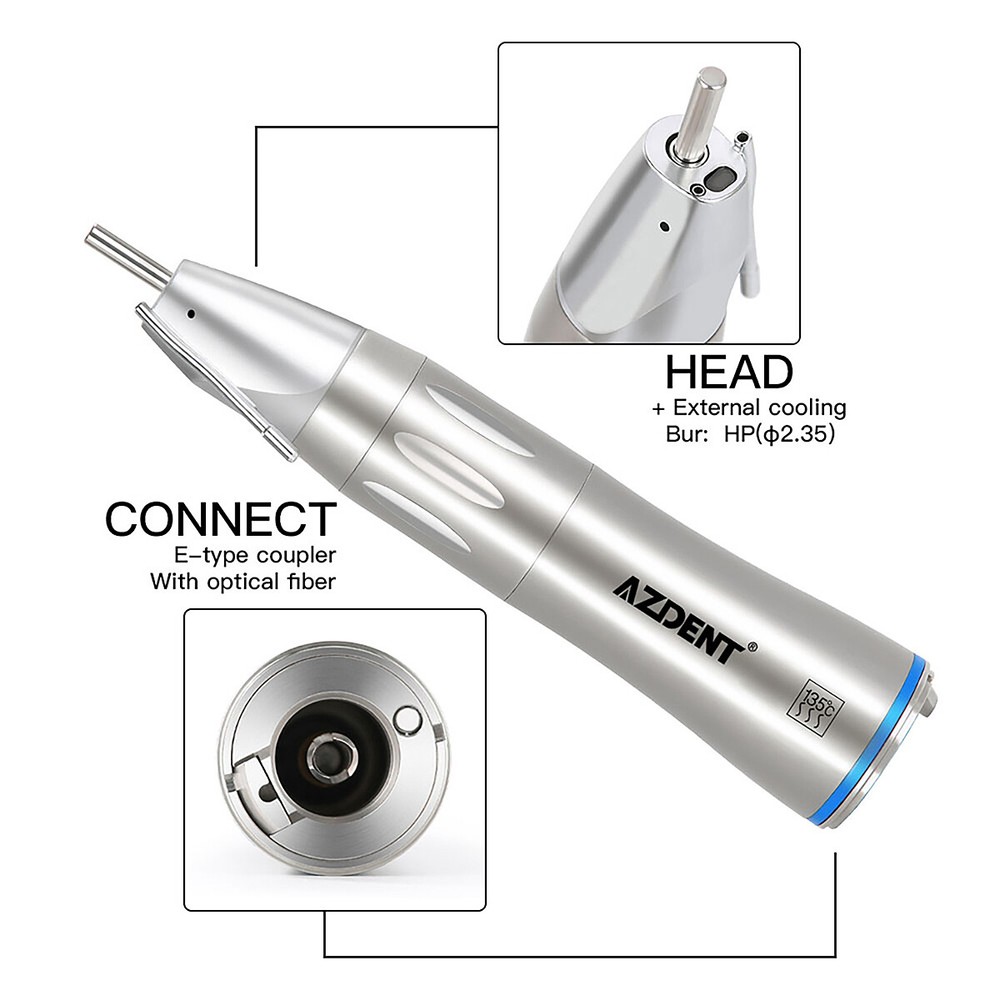 Dental 1:1 Fiber Optic LED Low Speed Handpiece E type External Water Spray