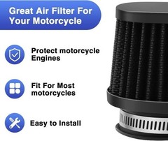 2PCS Motorcycle Air Filter Universal 60MM Replacement Engine Size: 2PCS(60MM)