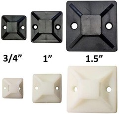 Adhesive Backed Mounting Bases – 50 Pack – Black / White – Electriduct