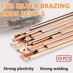 10 Sticks Brazing Rods Bcup-5 15% Silver Solder Phos Copper Brazing Alloys