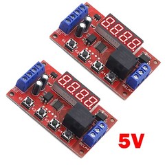 2Pc DC5V 10A Adjustable Time Delay Relay Module LED Digital Timer Control Switch