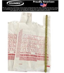 T-Shirt Carry-Out Bags Thank You Gracias Bags 11.5″ x 6.5″ x 22″ (1,000 ct.)