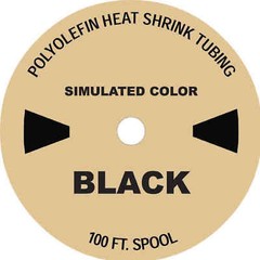 100 Feet BLACK 1/4″ Polyolefin 2:1 Heat Shrink Tubing
