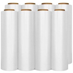 8 Rolls 18″ x 1500′ 80 Gauge Pallet Wrap Stretch Film Hand Shrink Wrap Clear NEW